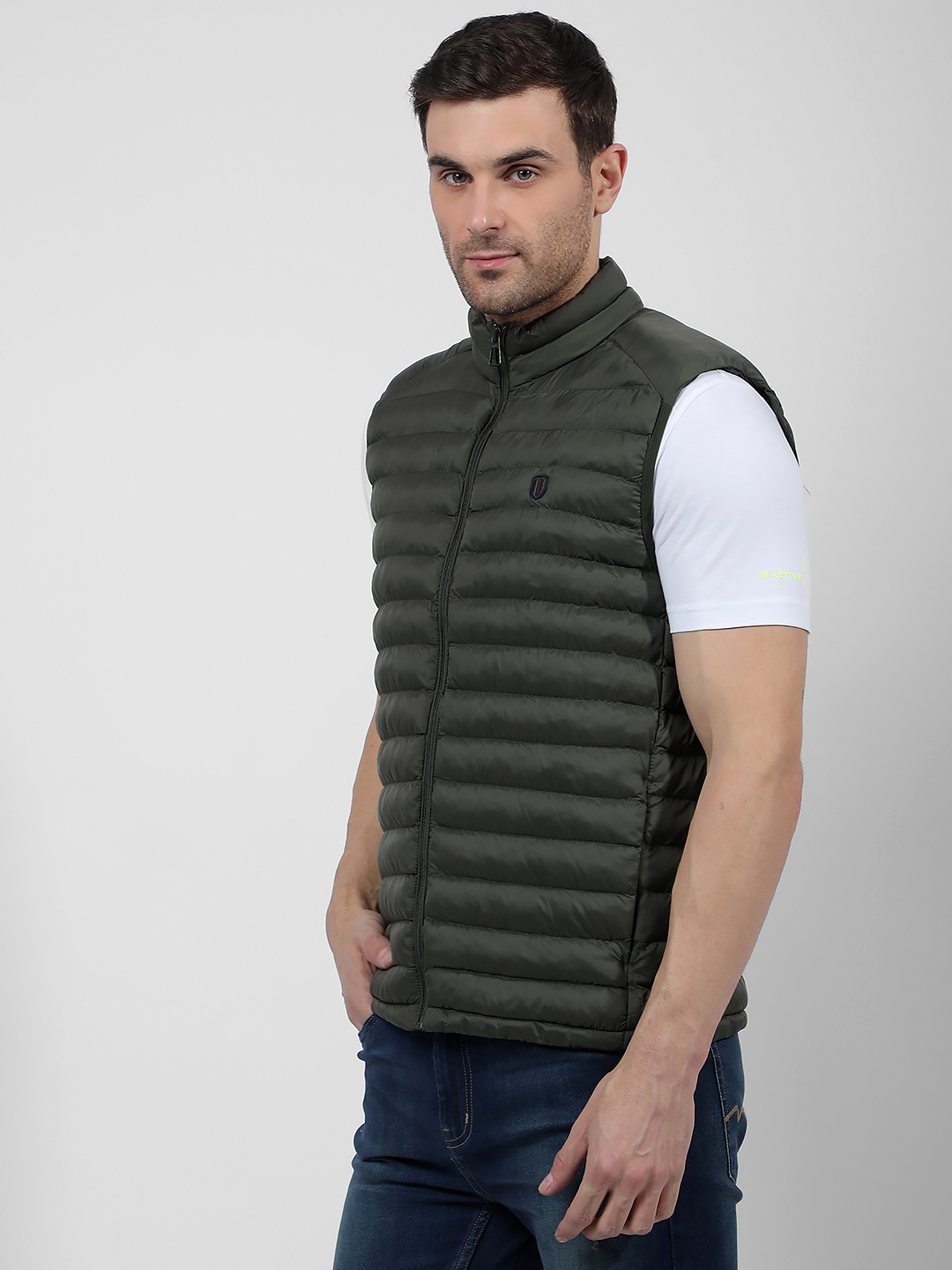 Numero Uno Men Solid Green Regular Fit Puffer Jacket